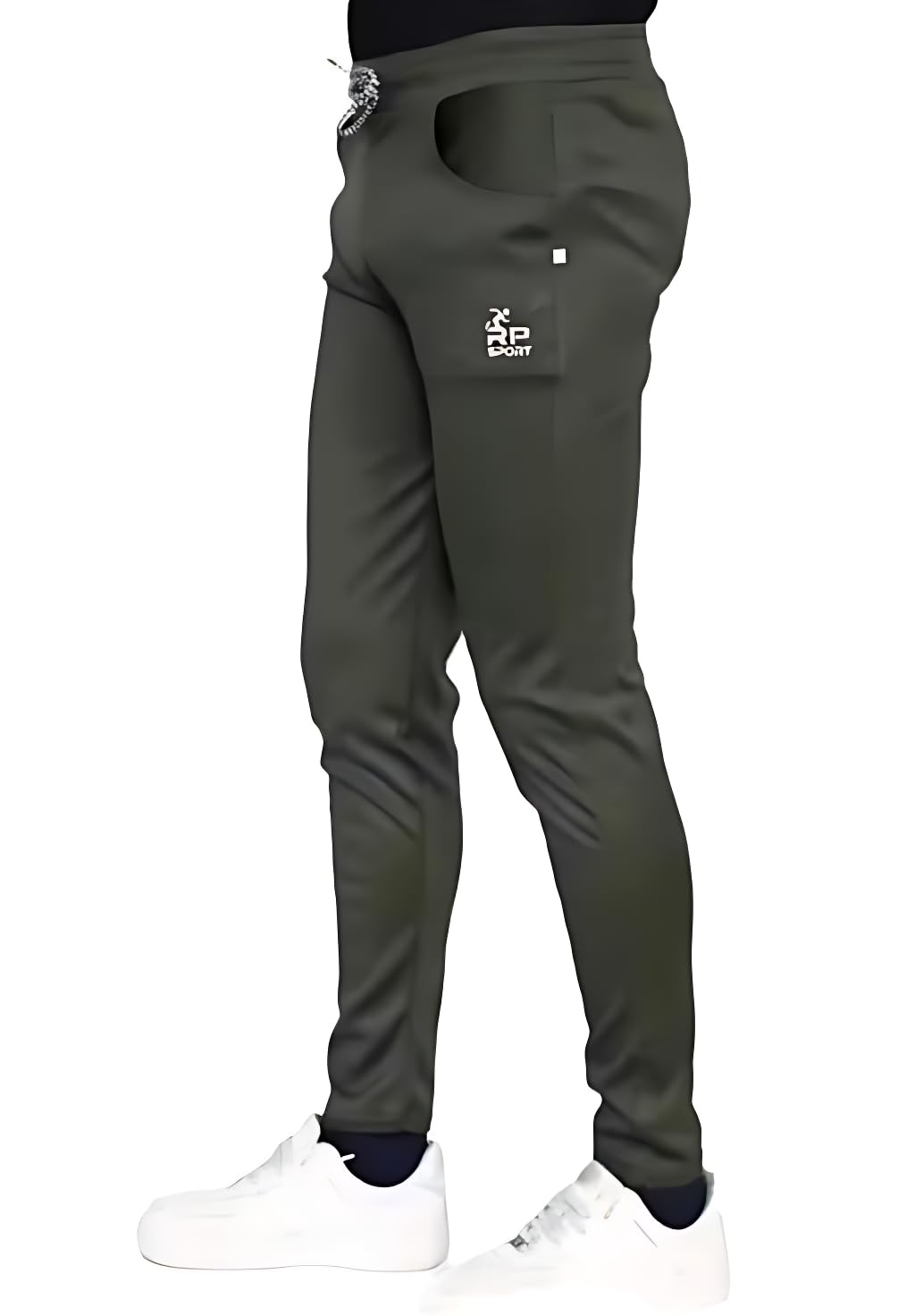 Men Slim Fit Lycra Blend Trousers Pajamas in Green-image-48