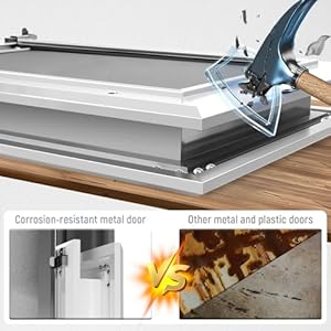 Aluminum Massive Canine Door for Exterior Door, Appropriate for Canines As much as 100LBS, with Lock Anti-theft, Embrace Thermal Insulation Cotton Flap,3 Flaps Canine Door for Massive and Medium Canine