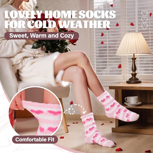 Anlisim Womens Fuzzy Socks Cozy Fluffy Winter Cabin Slipper Warm Fleece Soft Thick Comfy Socks2