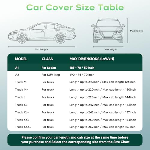 Image of Cartist Hail Protector Car Cover Waterproof All Weather, Heavy Duty Outdoor Sun UV Rain Cover for Toyota Corolla, Nissan Sentra, Honda Civic, Mazda 3, Audi A3, Kia Forte...(Fit Sedan 178-185 in)