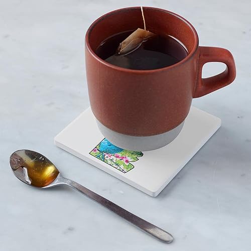 Miniatura 4 de Posavasos del estado de Delaware, decoración del hogar Joyride de cerámica, posavasos cuadrados individuales de 4 pulgadas, parte trasera de corcho