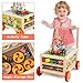 Wooden Activity Cube 7-in-1 Montessori Toys for 1+ Year Old Boys Girls Educational Learning Toys for Toddlers Age 1-2 One Year Old First Birthday Gift Bead Maze Magnetic Trains Track Shape Sorter