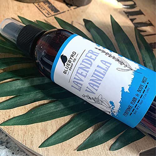 Bluebyrd Soap Co. Lavender Vanilla Fragrance For Hair And Body | Alcohol Free Hair Perfume | Perfumed Hair And Body Mist -Sweet Vanilla & Relaxing Lavender Scent | Clean Beauty, Vegan, Free Of Parabens Sulfates And Silicones | Weightless Perfume For Your Hair | Natural Hair Fragrance Mist 8Oz. Spray, Various Packaging(Lavender Vanilla) #TOP1