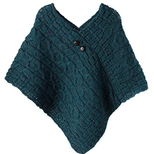 Kids Irish Heritage Wool Blue Poncho