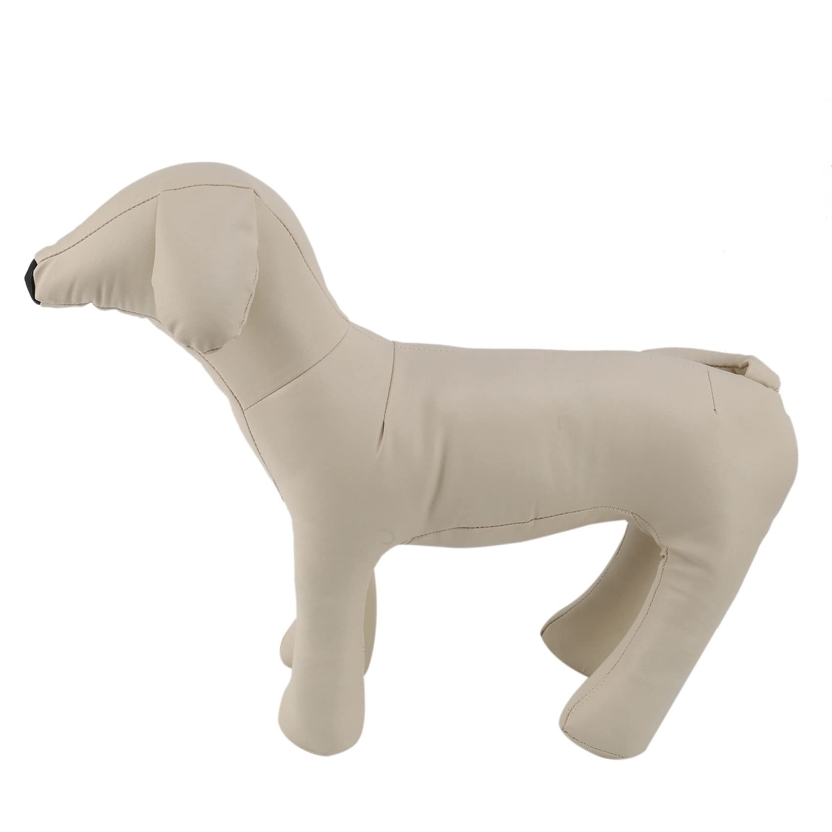 Mannequins De Chien en Cuir De ModÈLes De Chien De Position Debout Mannequin d'Affichage De La d'animal De Compagnie Blanc M