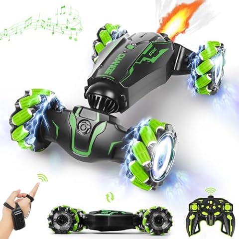 Remote Control Car RC Toys: - RC Drift Car Rechargeable Toy Cars with Light Music Gesture Sensing RC Stunt Car Transformer 360° Rotating Hand Controlled RC Car Christmas Birthday Gift for Boys 4-7 Cover