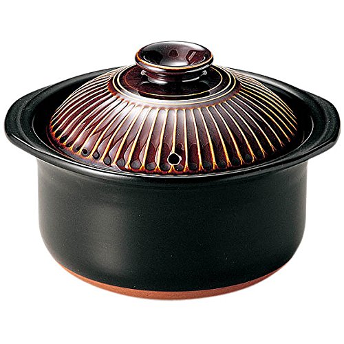 万古焼 ごはん鍋 菊花アメごはん鍋 3合 Amazon｜萬古焼 銀峯陶器 菊花 ごはん土鍋 (3合炊き, 飴釉)｜土鍋