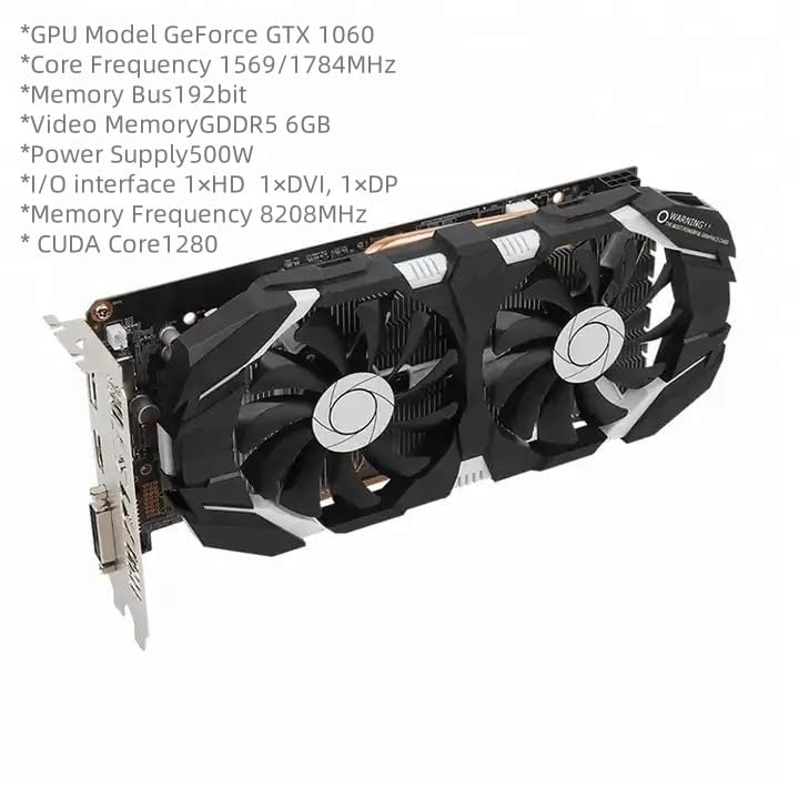 Image of XUANMO NIVIDIA Geforce GTX1060 5GB Gaming Graphics Card Video Card gem GDDR5 PCI Express x16 3.0 8008 MHz Output Interface HDMI DP DVI (5GB)