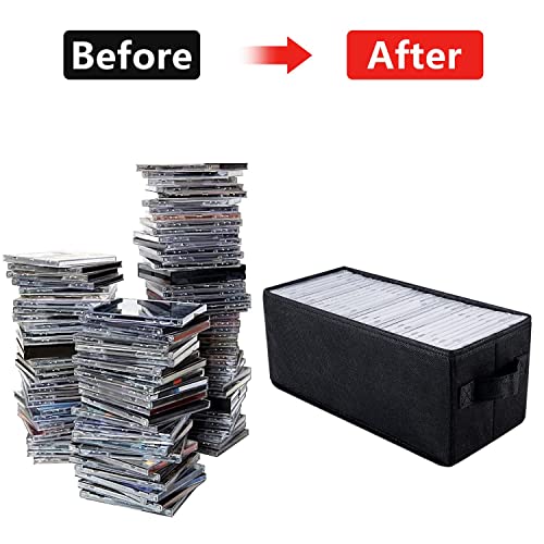 UENTIP CD Storage Boxes, Pack of 4 CD Case Storage, 13.2" x 5.9" x 5.3", Container holds 30 CDs in full jewel cases - Image 3