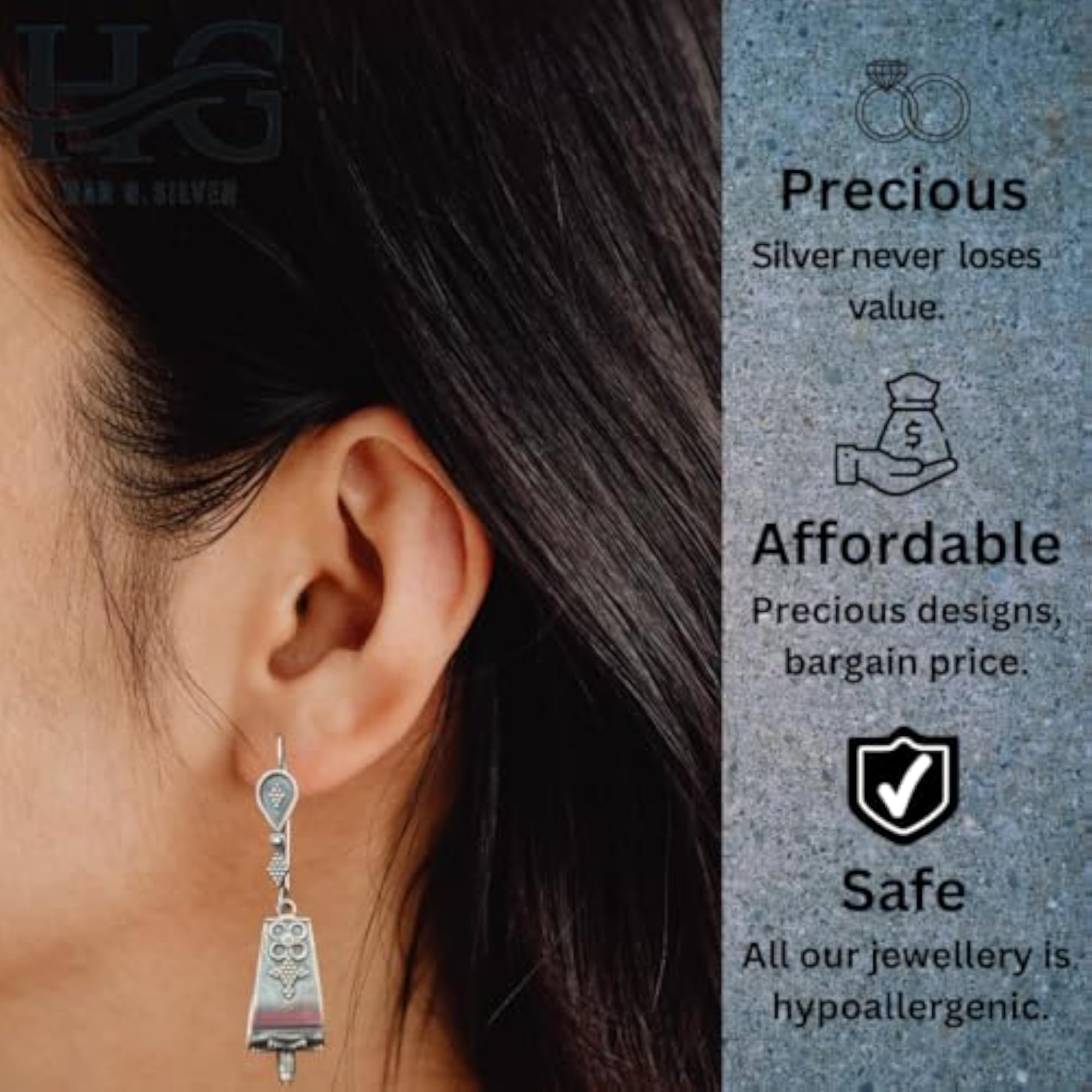 Women's 925 Sterling Silver Drop Earrings, Everyday Wear