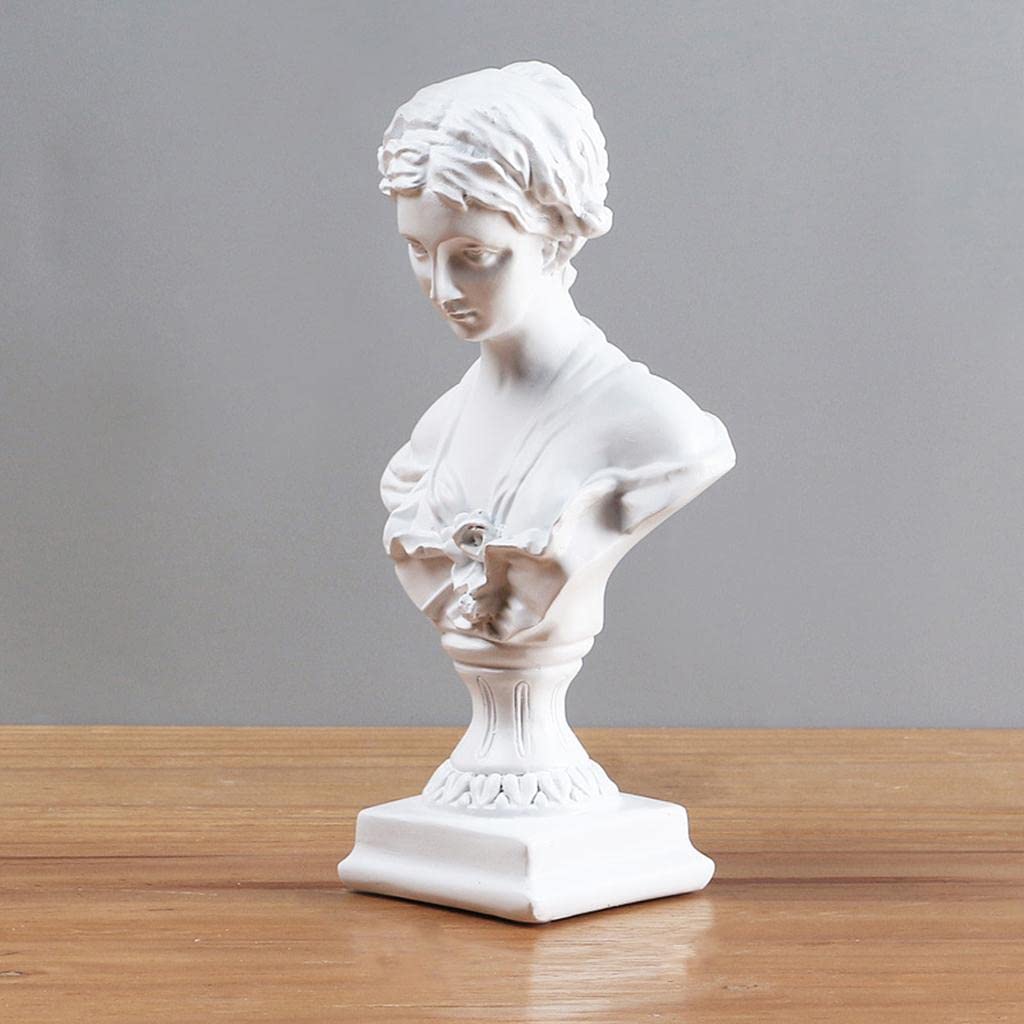 Amazon.co.jp: 銅像 女の子の頭の置物像、樹脂製の女性の彫刻の