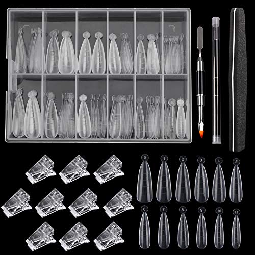 133 Stück Nagel Tips Doppelte Nagelformen Set Klare Acryl Künstlich Nagelspitzen Fingernägel Falsche Nageltips…