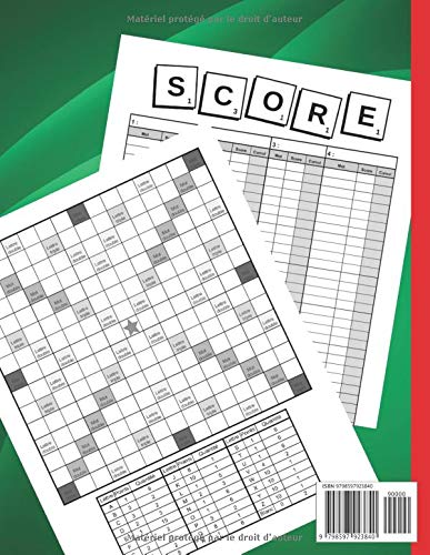 Vista 2 de Scrabble Carnet de score Carnet de score Scrabble grand format 130 feuilles de score + plateau (French Edition)