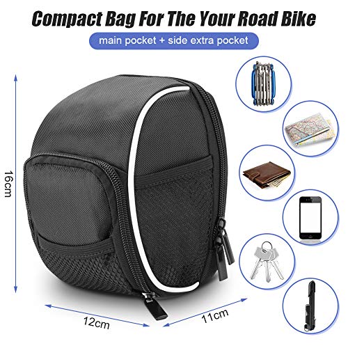 Ejoyous Custodia per Borsa da Manubrio Con Tubo per Telaio Anteriore per Bicicletta a Sgancio Rapido Nero Multifunzione