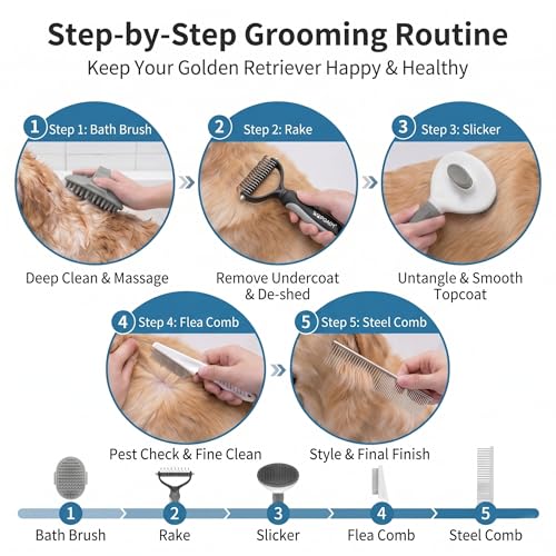 Image of Self Cleaning Slicker Brush for Dog Shedding & Deshedding Grooming | Fluff & Detangle Short Long Hair, Fits Dogs & Cats Heavy Dense Wavy Curly Coats to Easily Prevent Severe Undercoat Knots