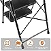 BOCOM 3 Step Ladder, Lightweight Portable Folding Sturdy Iron Step Stool with Handrails, Attachable Tool Bag, Anti-Slip Wide Pedal, Heavy Duty 350 lbs Capacity, for Home, Kitchen, Pantry, Office