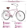 Cyclist Sawyer Beach Cruiser Bike 26-Inch Adults Bike, Single-Speed Bicycle for Men, Coaster Brake with Rear Basket, Recommended Height 5'3" to 6'2", Suitable for Men, Women, Teens-Pink #4