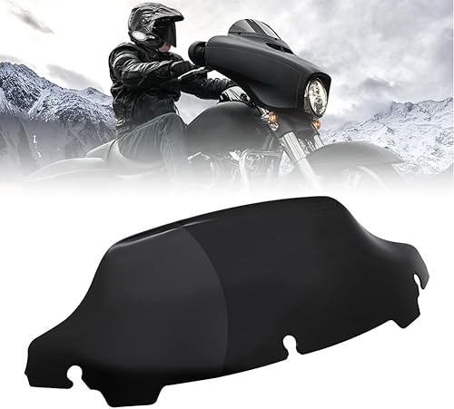 AUTOVIC Parabrisas ondulado negro de 7 pulgadas para Harley Touring Electra Street Glide Ultra Limited Trike Trike Ultra Classic FLHT FLHX FLHXS