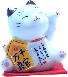 Gatinho da Sorte Japonês, Maneki Neko, Gato da Sorte, DT1185EE, O Gato da Sorte Japonês é Um Símbolo de Boas-vindas, Boa Sorte e Riqueza na Cultura Japonesa, Atrai Riqueza e Fortuna Para Sua Casa.
