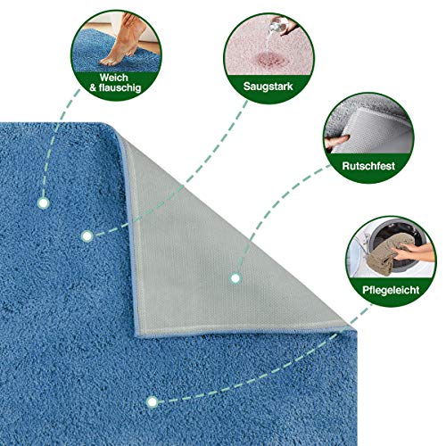 casa pura Badematte Hochflor Sky Soft | Weicher, Flauschiger Badezimmerteppich in Shaggy-Optik | Badvorleger rutschfest… – Bild 4