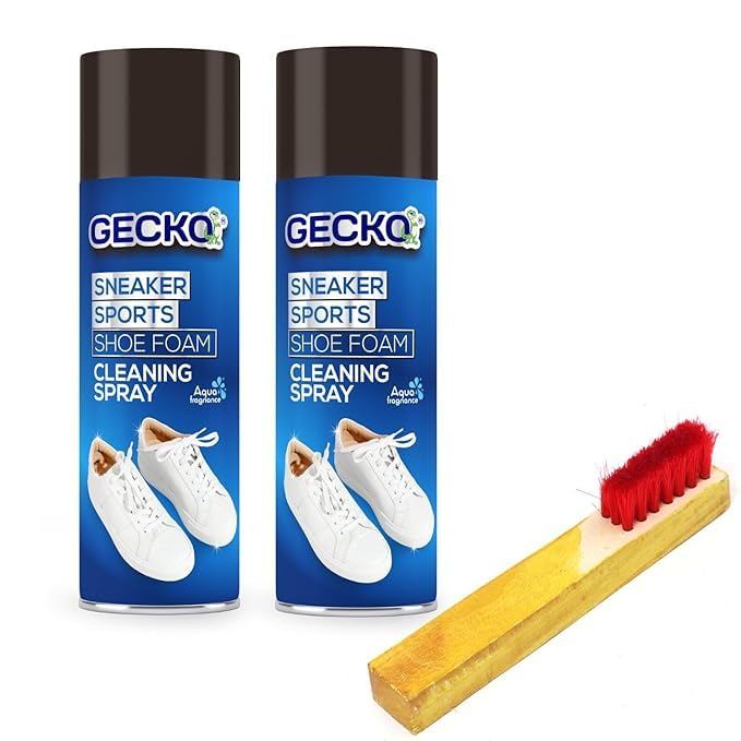 Gecko Shoe Care Combo Kit | Odour Deodorant & Cleaner Spray for Shoes, Sneakers, Sports, Golf, Tennis, Canvas | Anti-Allergic Fresh Formula | 200 ML-image-36