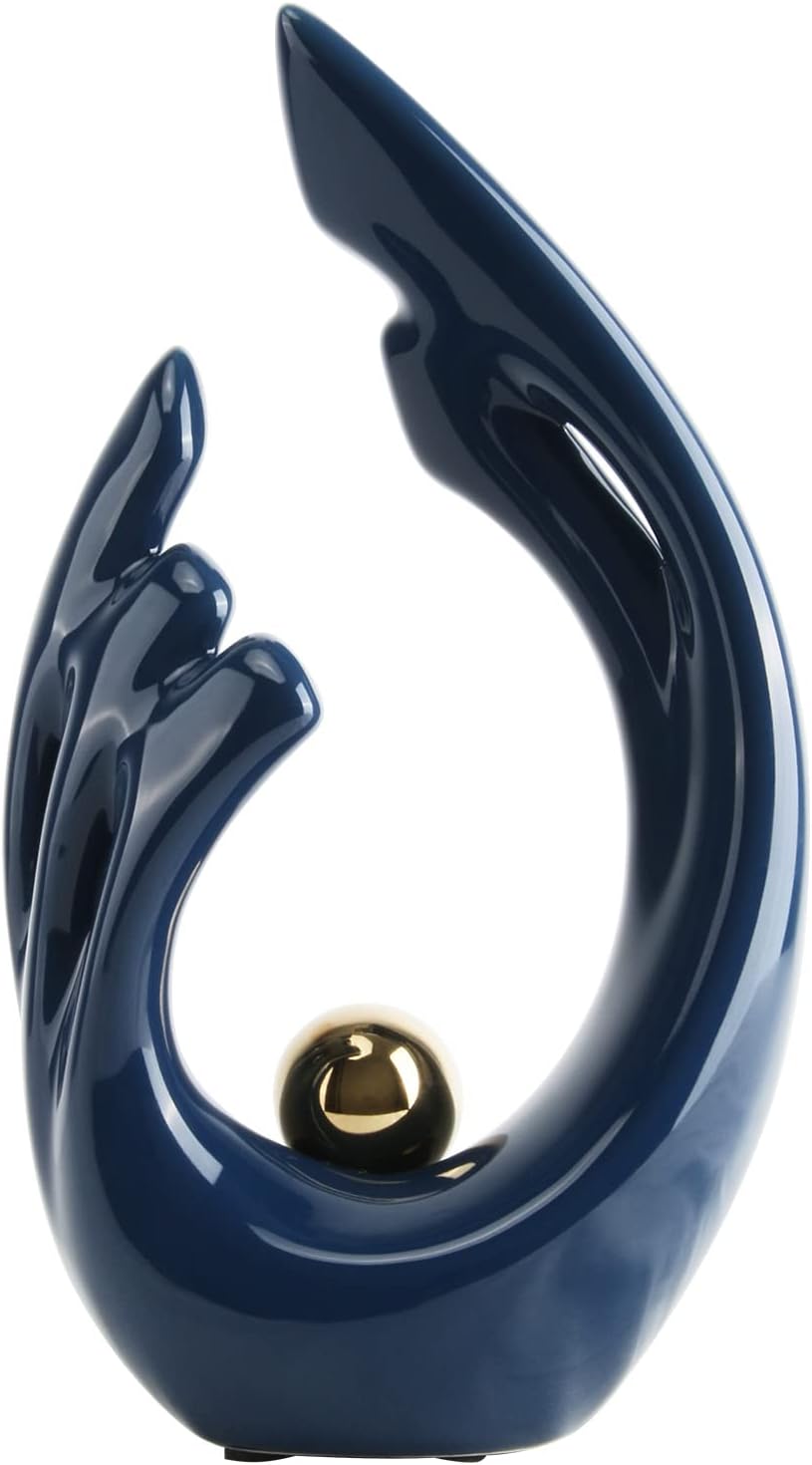 FEGOXO Modern Home Decor, Gifts for Women, Table Top Decor for Living Room Dining Room Office Shelf Desk, Housewarming Gifts (Blue)