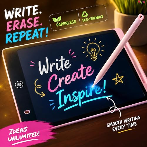 Image of Vikrida LCD Writing Tablet Doodle Board for Kids - 11 Inch Colorful LCD Writing Board, Electronic Writing Tablet, Erasable Drawing Pad, Reusable Writing Pad for Learning & Drawing Toys for Kids