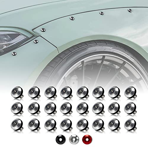 M6 18mm Silver Tapered Aluminum Washer Bolt Kit for Widebody Fender Flares