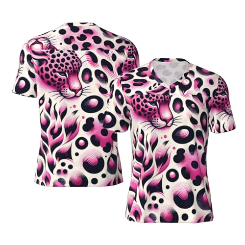 Stylish Athletic Sports Jersey Leopard-Print-Wild Men's Rugby Jersey X-Large