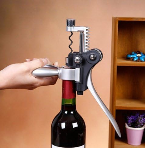 Wine Opener - Lever Style Screwpull With Foil Cutter - Extra Strong Stainless Steel Manual Wine Bottle Opener