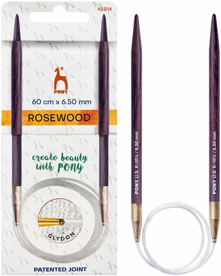 Pony Rosewood Circular Knitting Needles 60cm 6.5mm 1pc