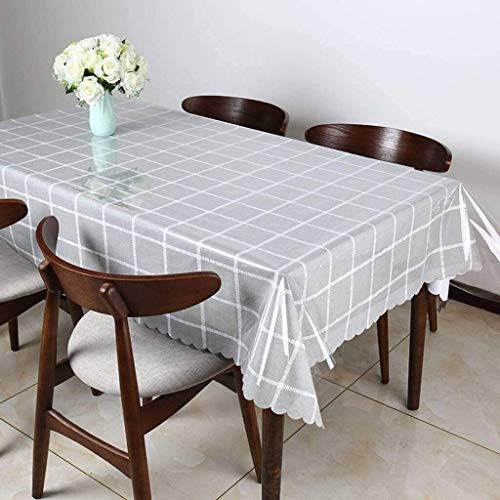 Dengzh Clear Crystal Pvc Tablecloth,Heat Resistant Stain Resistant Waterproof Oil-Proof Pvc Table Cover Easy Care Pvc Table Cloth Round Protector Table Pvc Table Pad #TOP5