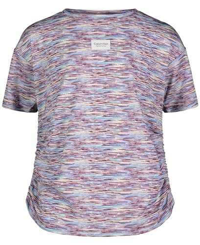 Image of Calvin Klein Girls Short Sleeve Performance T-Shirt, Crew-Neck Neckline & Logo Detailing