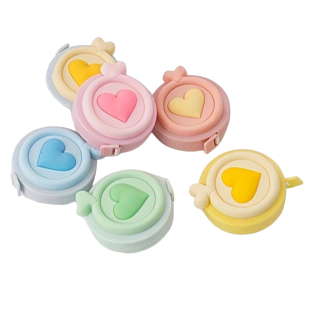 5 Colors Randomly Send 1 mini Tape Measure, Suitable for Body Measurement, Sewing, Handmade, Portable Tailor Size Measuring Instrument Valentine's Day Birthday Gift