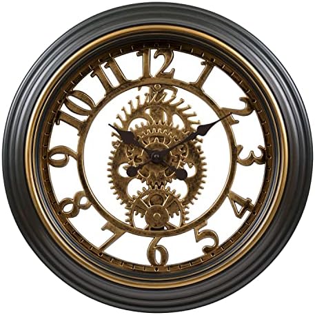 La Crosse Clock 404-3051C 20-inch Bronze Antiqued Gears Quartz Analog Wall Clock