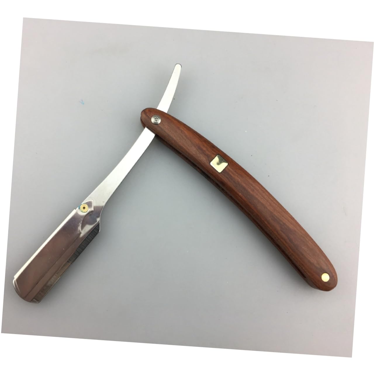 Men's Manual Straight Razor with Wooden Handle Metal Shaving Tool