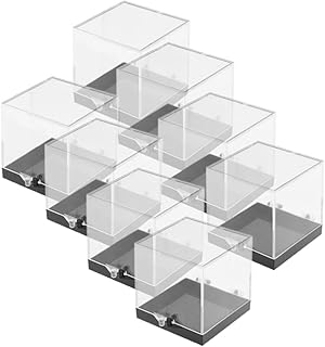 Mobestech Specimen Display Cases 8Pcs Crystal Storage Mineral Storage Cases Clear Acrylic Boxes Square Rock Display Cases Specimen Sample Storage Crystal Display Cases (68 * 68 * 68cm)
