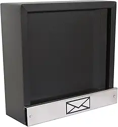 Caixa De Correio Carta Grade Vertical Preta C/Inóx