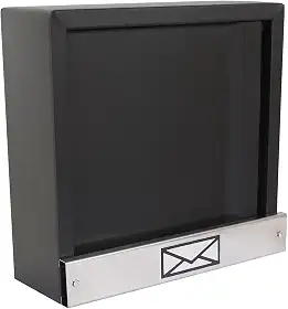 Caixa De Correio Carta Grade Vertical Preta C/Inóx