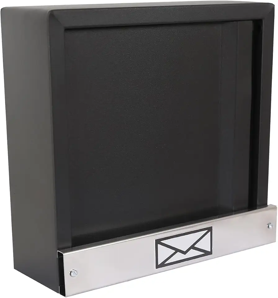 Caixa De Correio Carta Grade Vertical Preta C/Inóx