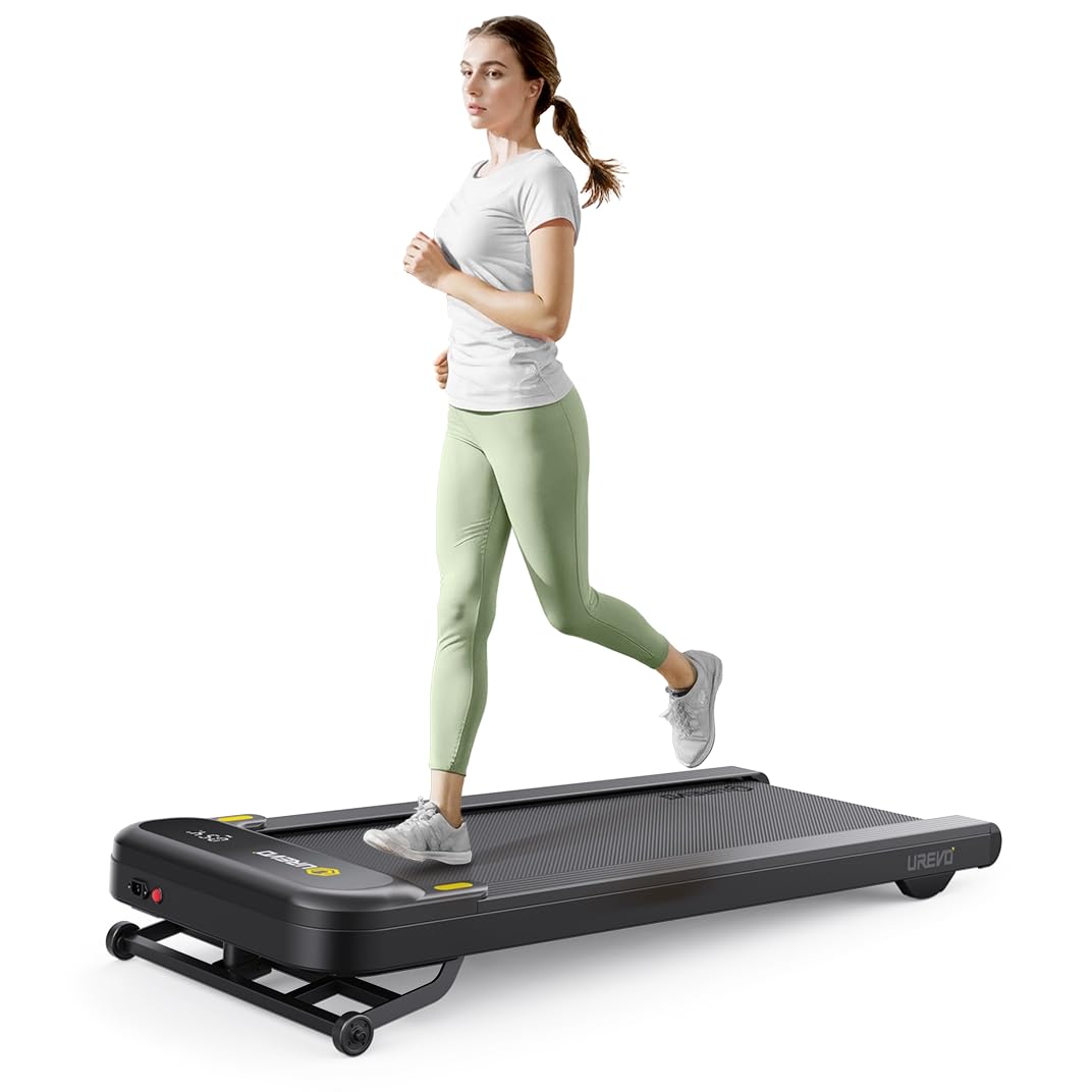 UREVO Spacewalk 3S Smart Walking Pad, Unter-Schreibtisch-Laufband für Zuhause und Büro, Tragbares Walking-Laufband mit Fernbedienung, LED-Display und leisem Motor