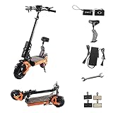 Electric Scooter with Seat, Adult Kick Scrooter with Off Road Tires & Full Suspension, Foldable E Scooter with 1800W Motor Up to 30MPH & 37Miles Range, Adult Electric Scooter with 11inch Offroad tire