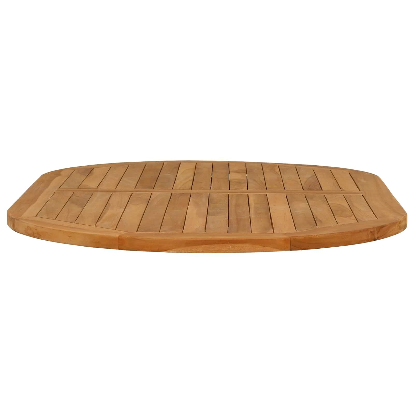 vidaXL Plateau de Table Ovale Bois de Teck Massif Naturel, Plateaux de Table de Cuisine Moderne, en Teck, Marron Solide, Parfaits pour Repas, Bureaux, mobilier décontracté