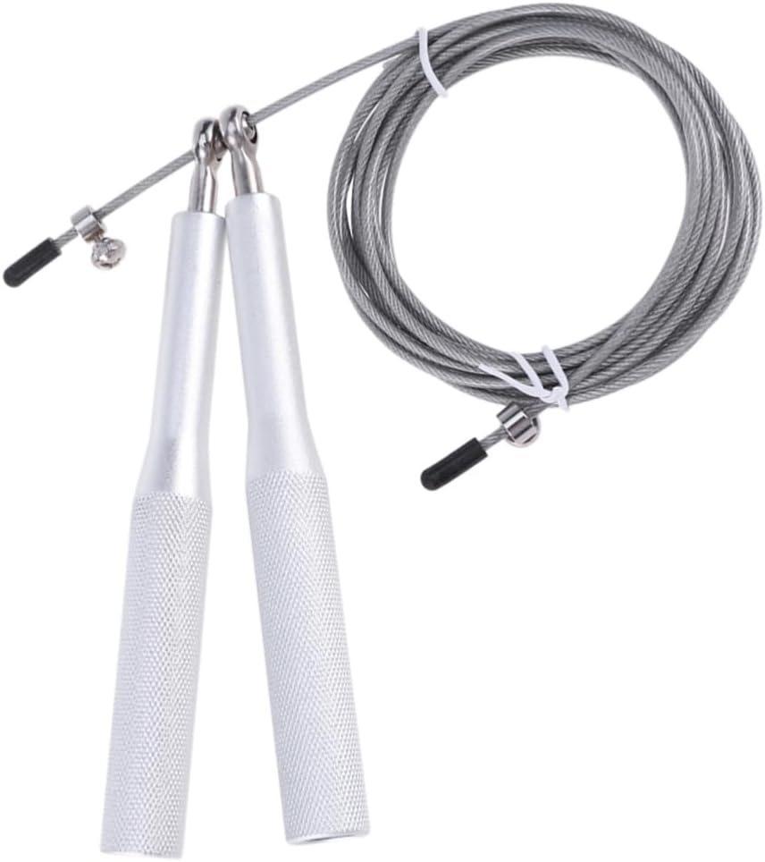 BESTonZON Adjustable Aluminum Alloy Skipping Rope with Weighted Handles for Mma Training Fitness Workouts and Cardio for Home and Gym Use Suitable for Men and Women