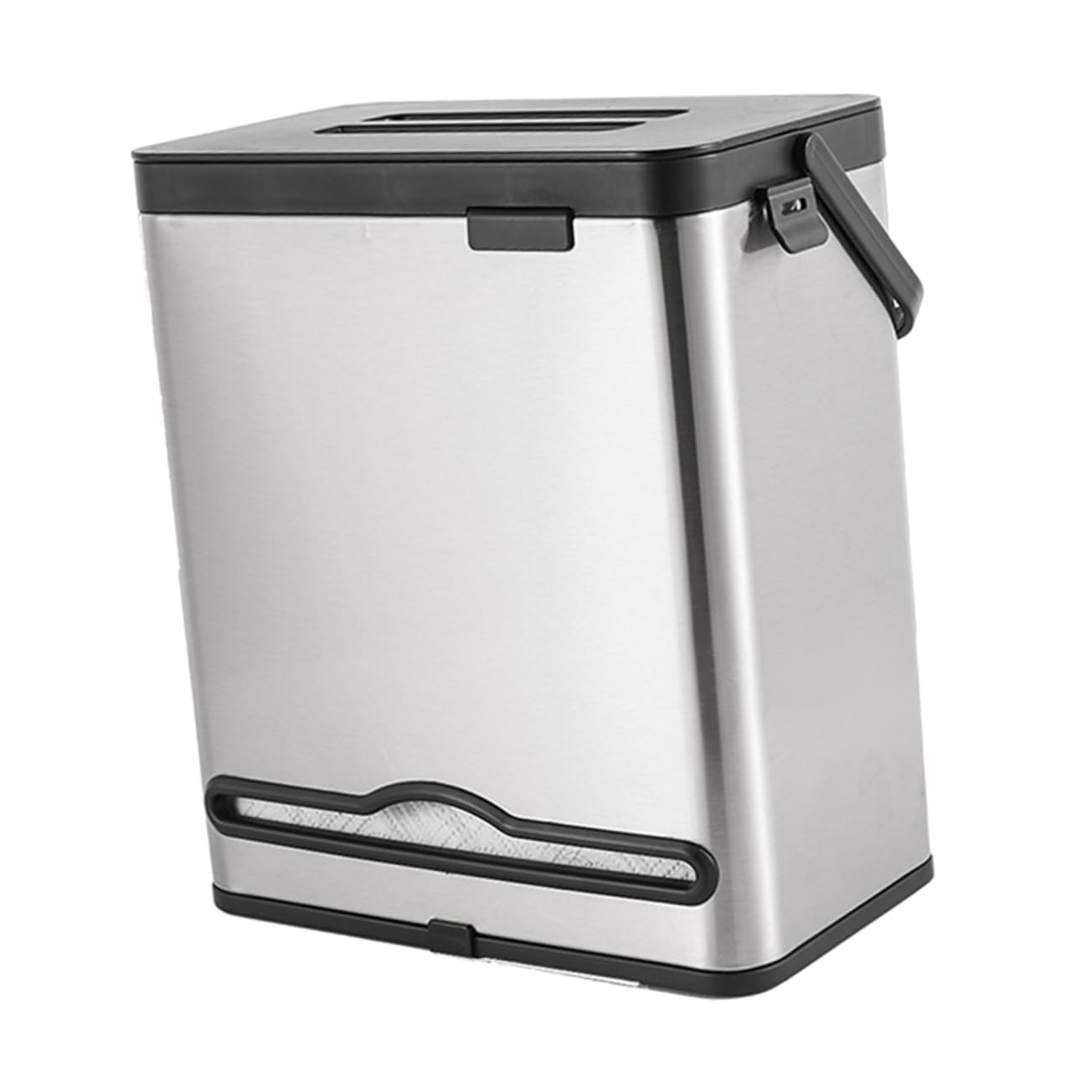 MAGICLULU Hanging Stainless Steel Trash Can with Lid Wall-Mounted Waste Bin for Kitchen Bathroom Office Space-Saving Design Easy to Clean Capacity with Built Tissue Holder