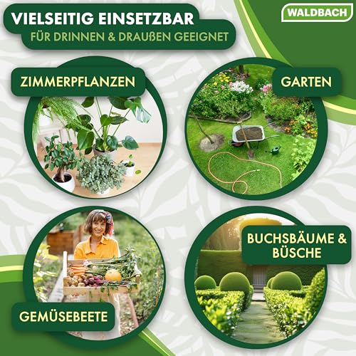 WALDBACH® Neemöl mit Emulgator [250ml] - Natürliches Neemöl für Pflanzen mit Sprühflasche und Messbecher - 25 Liter sprühfertige Mischung - Effektive Pflanzenpflege für Garten- & Zimmerpflanzen