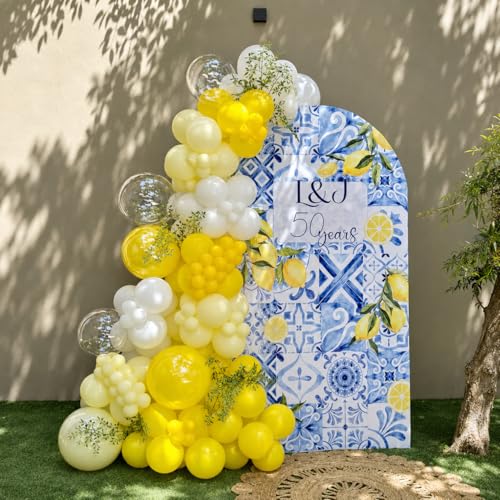 Image of Yellow and White Balloons, 12Inch Pastel Yellow White Gold Confetti Balloons for Bee Lemon Wedding Baby Bridal Shower Sunflower Birthday Party Decorations