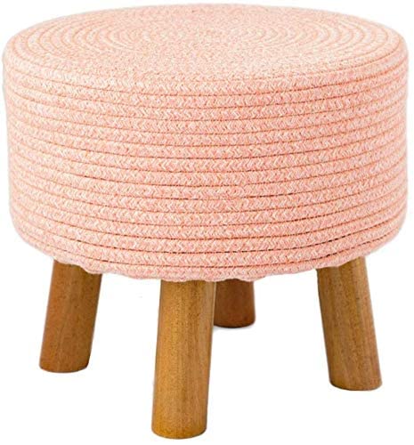Repose-pieds en bois massif haut de gamme couleur orange pour un salon élégant