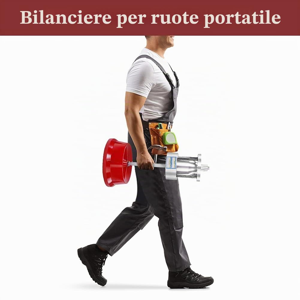 Ejoyous Equilibratrice per Pneumatici, Portatile, Acciaio, per Gomme Auto Bici Moto Camion