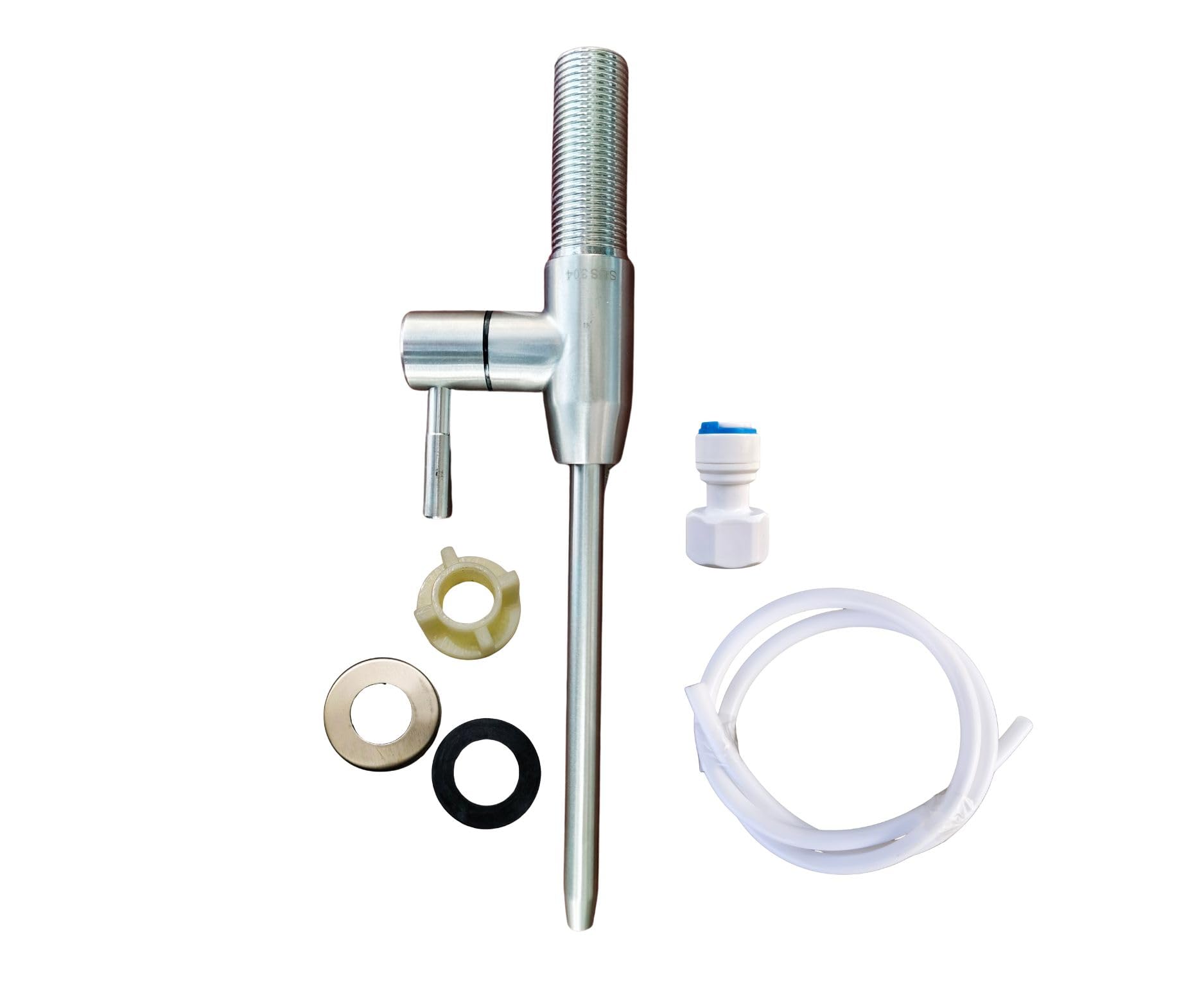 PARIJATA 1/2 inch Straight Faucet Tap for RO Water Purifier Wooden Cabinet Faucet, SS 304 Grade Material with 3/8 inch Connector and Pipe-image-25